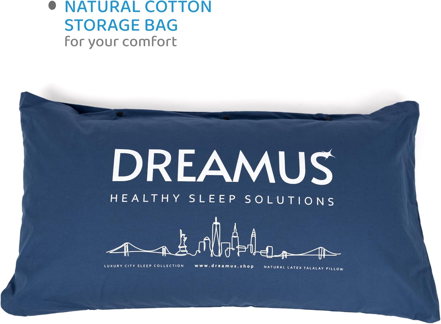 DREAMUS Natural Talalay Latex Pillow King Size High Loft (Soft) - Image 5