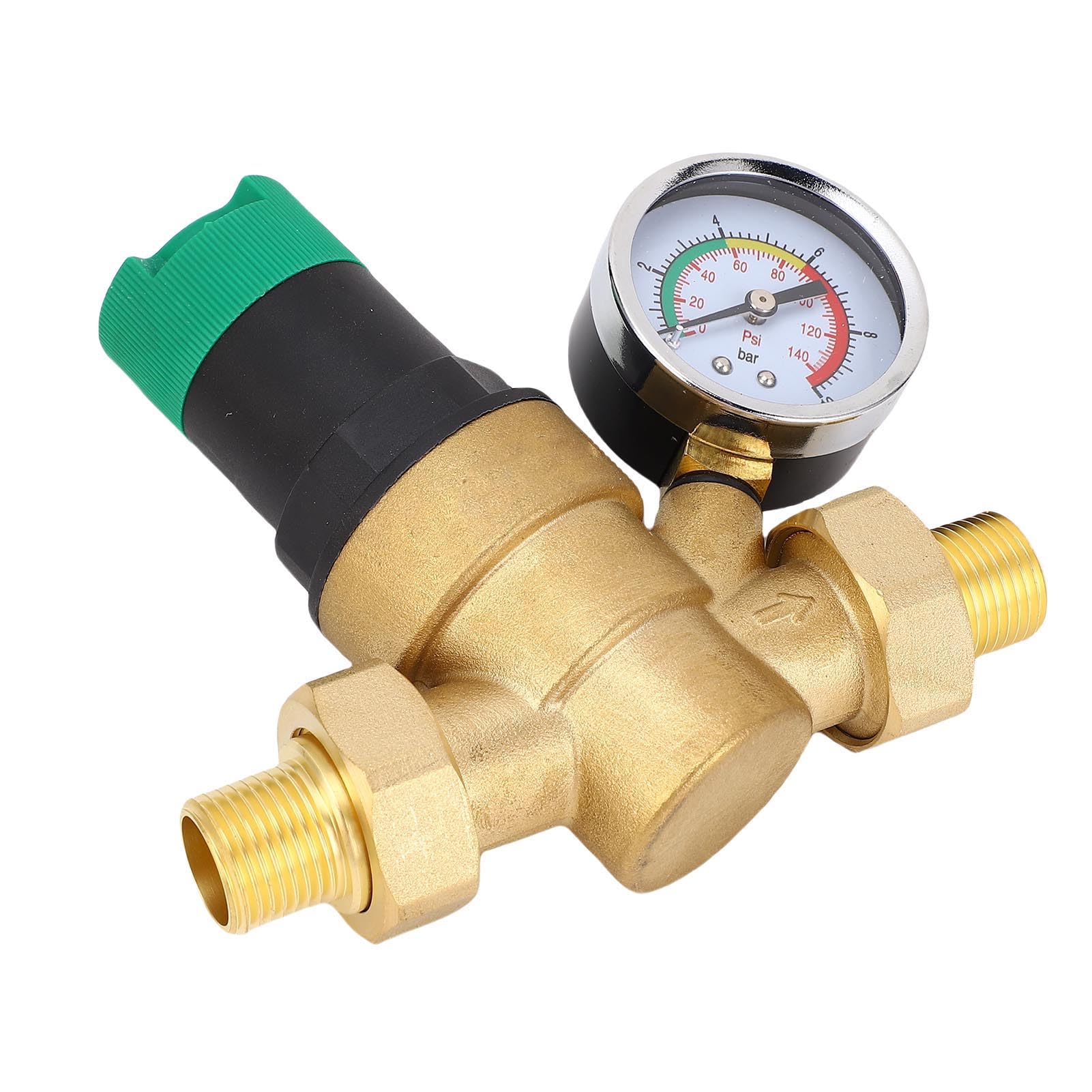 RV Water Pressure Regulator, Piston Structure Easy Installation Accurate Monitoring Water Pressure Regulator Valve for Dishwasher (1/2 inch (DN15))