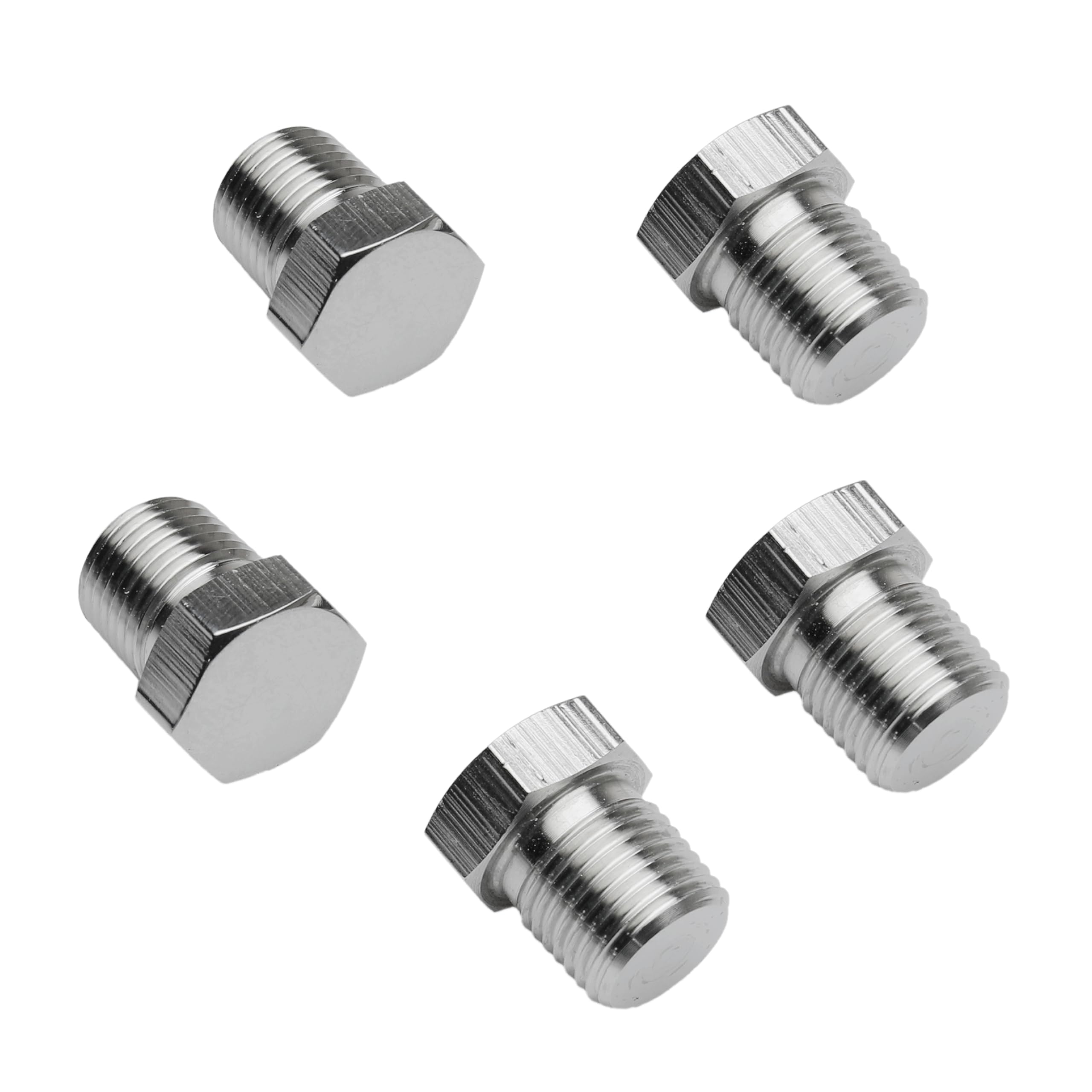 1/2 inch NPT Pipe Plug - Hex Head Plug - SS Pipe Fitting Plug - NPT Male Thread - SS304 - Pack of 5-image-36
