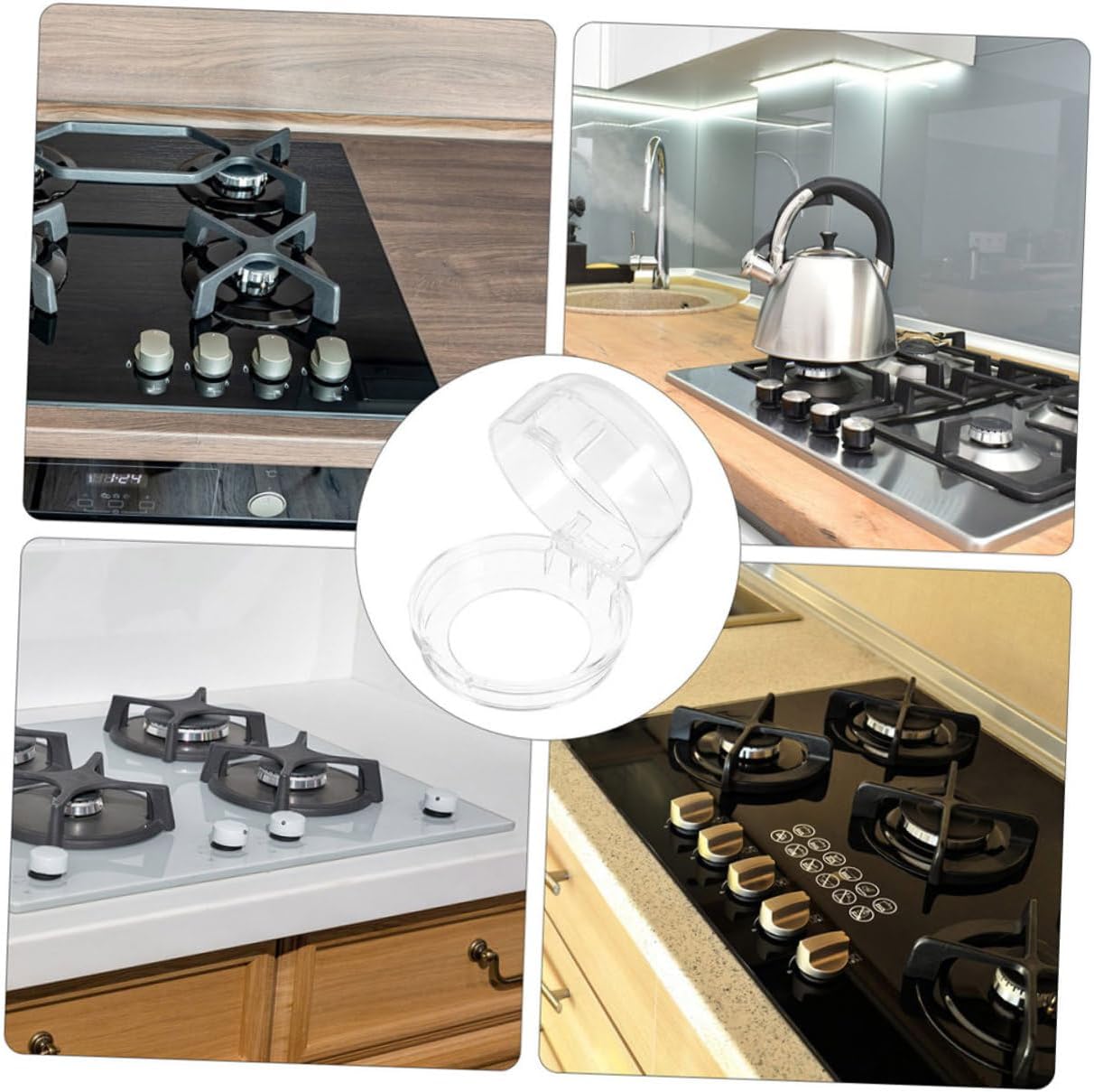 MERRYHAPY 8pcs Gas Stove Knob Protectors Safety Covers for Oven Knobs Easy Installation and Fit Enhancing Kitchen Safety for Boys and Girls and Pets