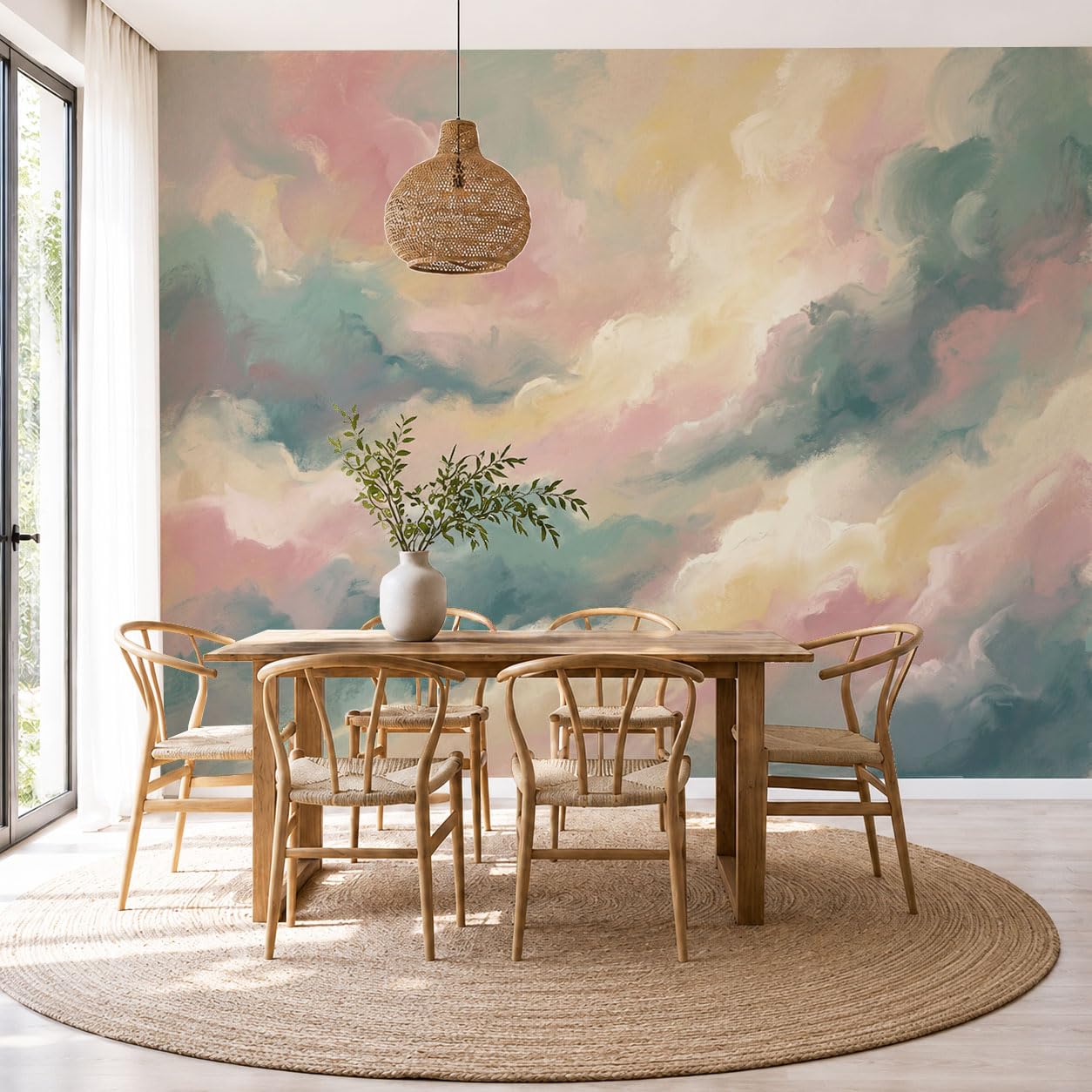 Papier peint intissé pour masquer un mur abîmé avec un effet marbre chic