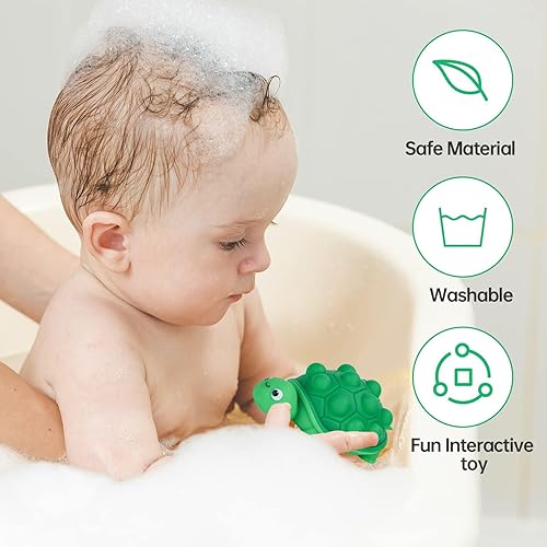 Miniatura 6 de Anboor Juguetes Pop Fidget, Juguete Sensorial de Silicona 3D con Forma de Tortuga para Presionar Burbujas, Pelota Anti-Estrés Pop, Juguete Aliviador