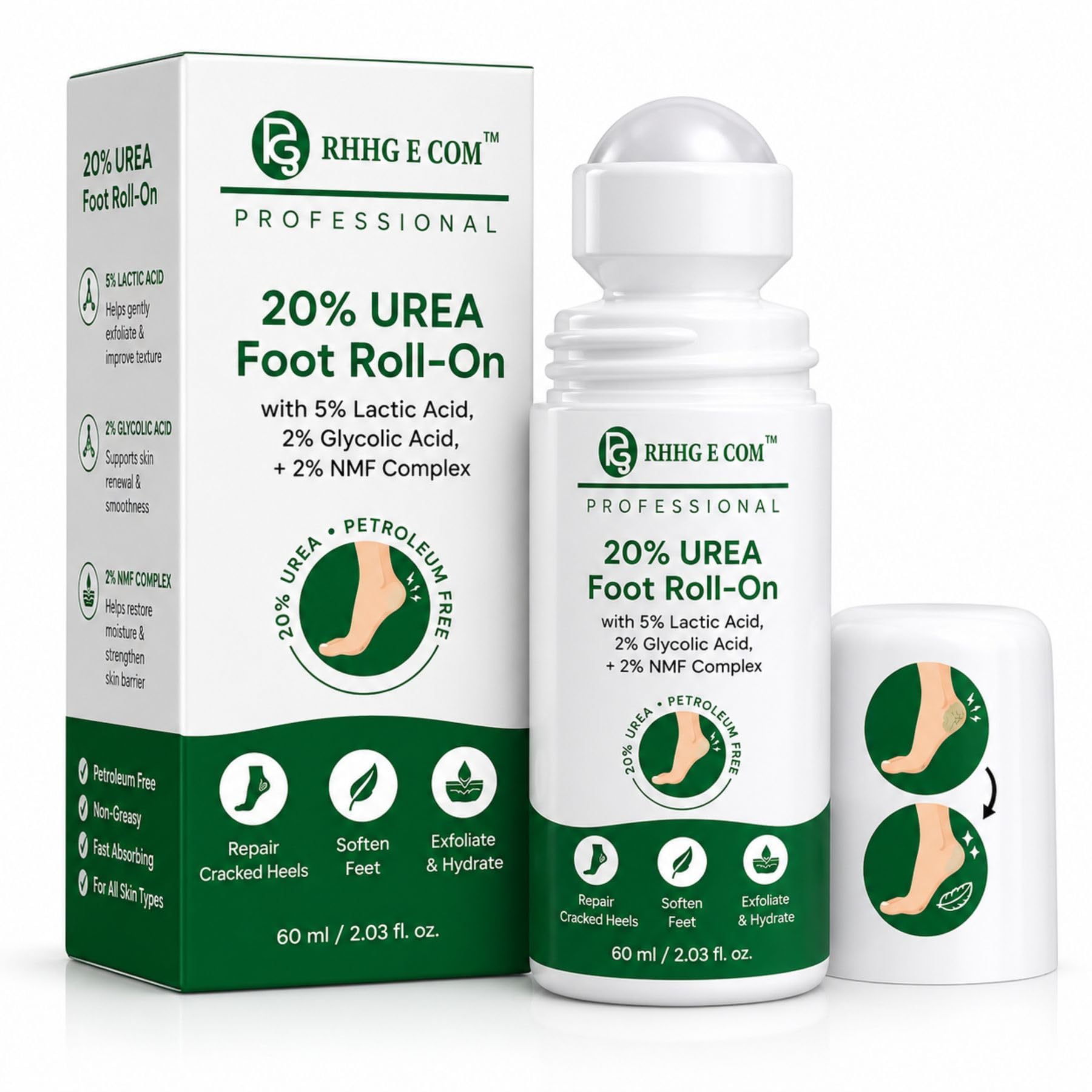 30 % Urea Foot Cream Roll On 50ml | For Dry & Cracked Heels | With 2% Lactic Acid, Olive Oil & Vitamin E | Helps Repair and Moisturise Cracked Heels Foot Cream Rol Easy Use | Crack Heel Repair Roll On-image-48