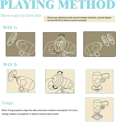 Miniatura 3 de Juguete de caza para gatos, juguete interactivo para gatos voladores con 1 parte superior giratoria iluminada, 1 hélice LED y 4 hélices voladoras,