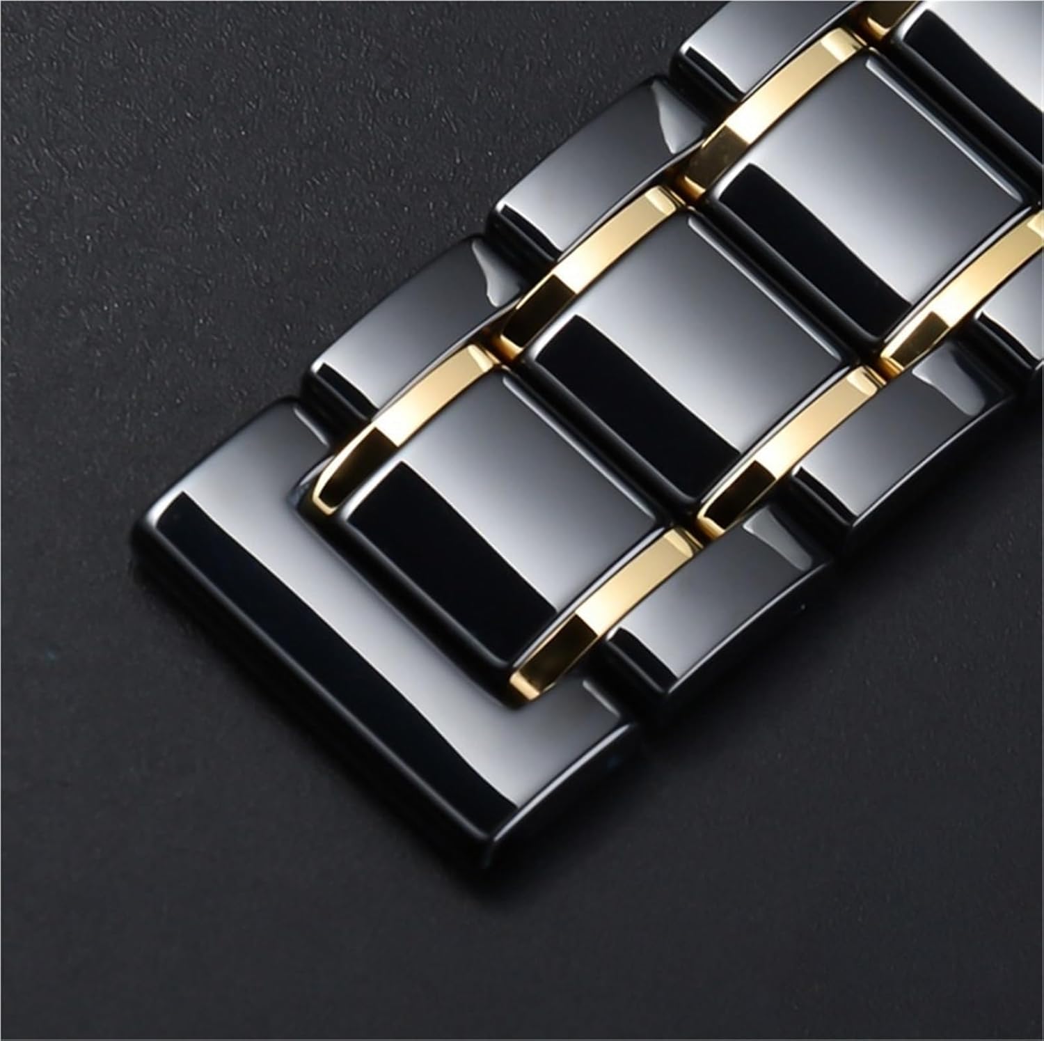 Quick-release Watch Band Ceramic Watch StrapStainless Steel Folding Clasp Unisex