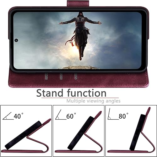 Miniatura 7 de SUANPOT Funda tipo cartera para Motorola Moto G 5G 2023 Bloqueo RFID Soporte para tarjetas de crédito, libro de folio con tapa de piel sintética,