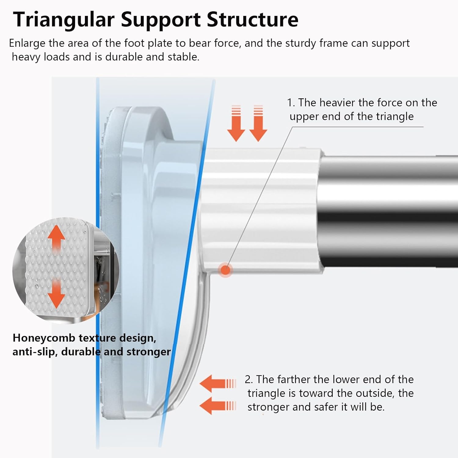 Closet Tension Rods For Hanging Clothes, 15-30in Drill Free Telescopic Tension Rod, Multifunctional Sucker Hanging Rod, Drying Rod For Balcony, Bathroom, Living Room, 2pcs(Ф 32MM,20.4″-29.5″)