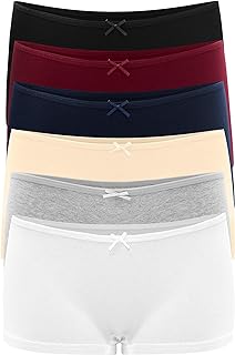 Womens Cotton Underwear Boy Shorts for Women Stretch Comfort Boxer Briefs Ladies Knot Panties 3/6 3901