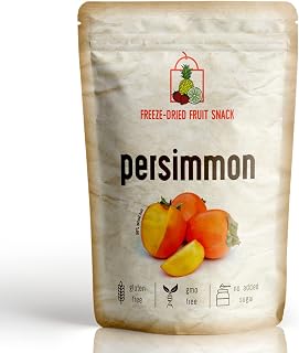 FREEZE DRIED PERSIMMON - PACK 5 100% Natural PERSIMMON Nothing Added Snack Pouch