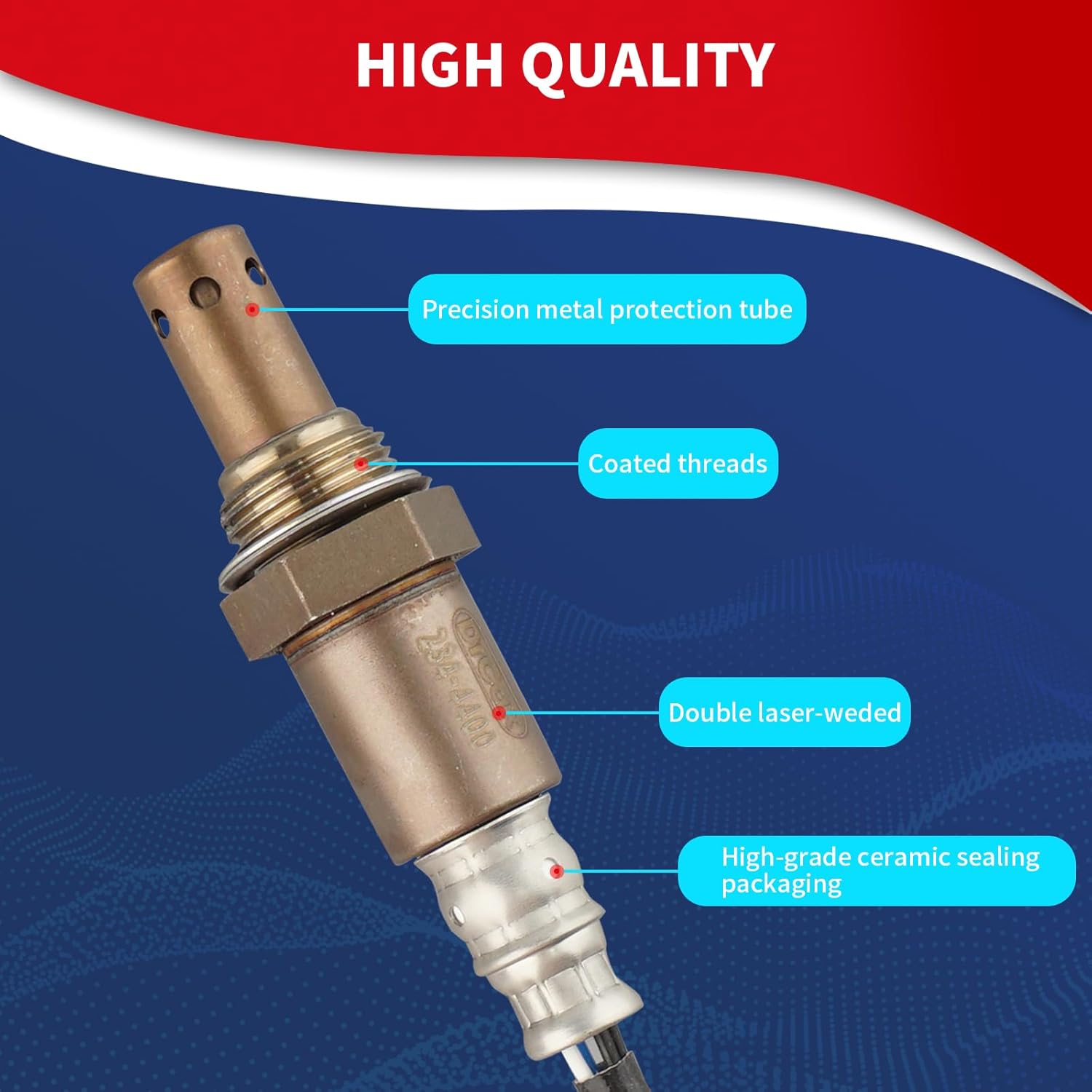 234-4400 Oxygen O2 Sensor Downstream Heated Air Fuel Ratio Compatible with Toyota Highlander Prius V Plug-in Sienna Lexus CT200h RX350 RX450H Replace 8946508120 894650E120