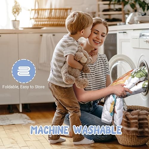 Miniatura 95 de Tapete de juego bohemio para bebé de 71 x 59 pulgadas, tapete grueso de una pieza para gatear, tapete antideslizante acolchado para bebé, tapete