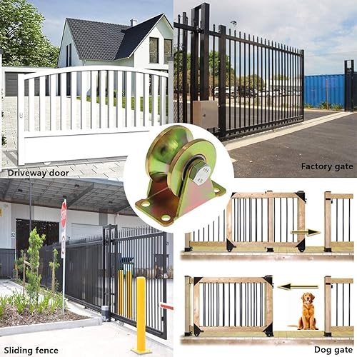 Miniatura 7 de Lyplus Capacidad de carga de 1102 libras, ruedas giratorias con ranura en U de 3 pulgadas con soporte, perfectas para puertas invertidas, máquinas