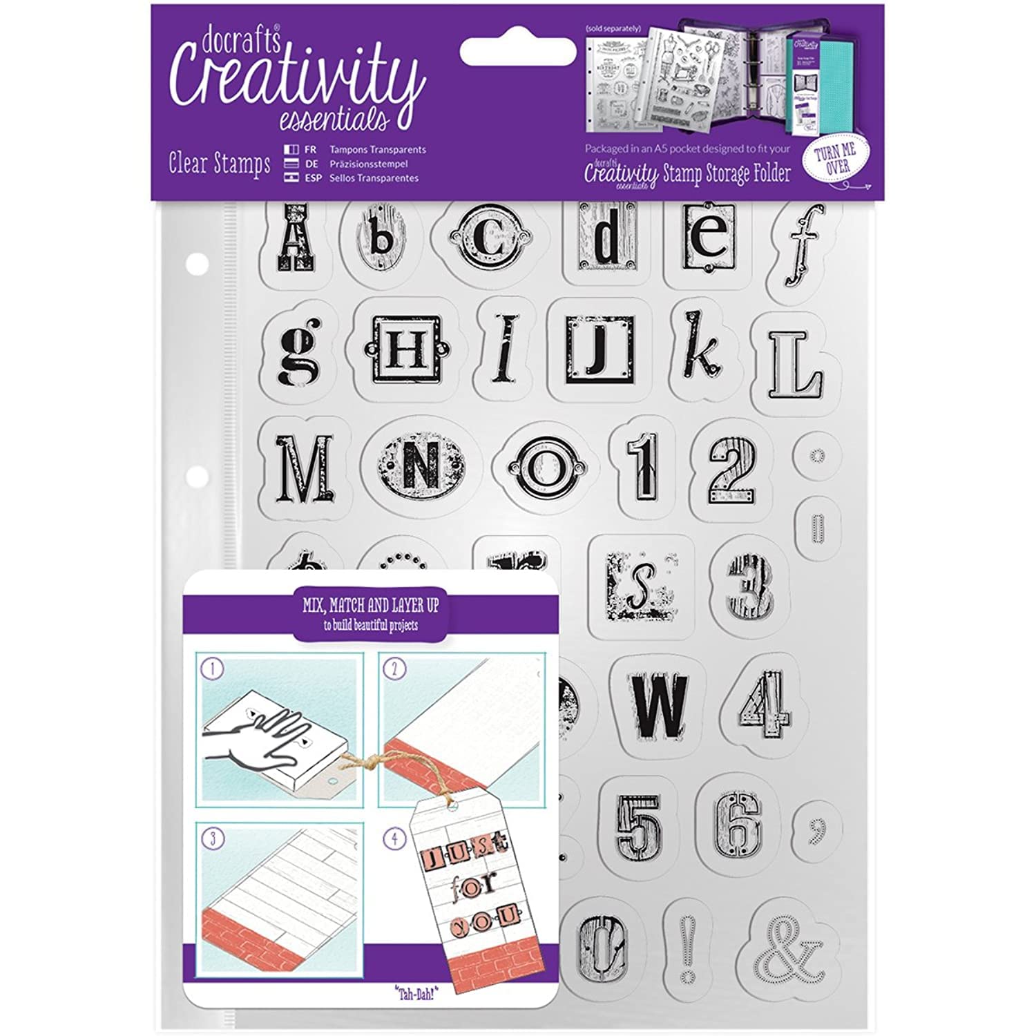 Docrafts Creativity Essentials A5 Clear Stamps-Alphabet