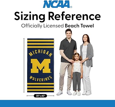 Northwest NCAA Michigan Wolverines Unisex-Adult Beach Towel, 30 x 60, Stripes