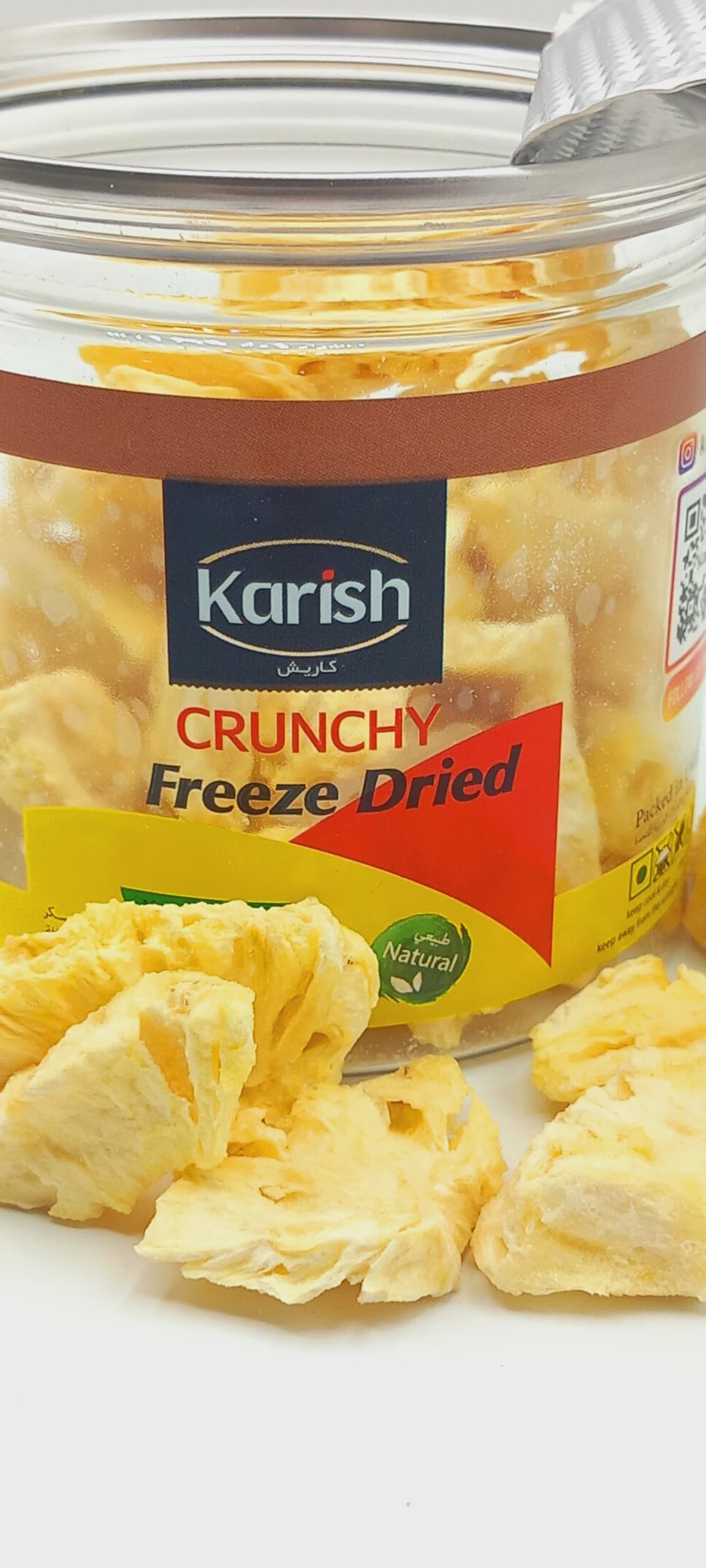 Karish Crunchy Bites Freeze Dried pineapple | Dried Fruit | No Added Sugar, Great healthy Snack