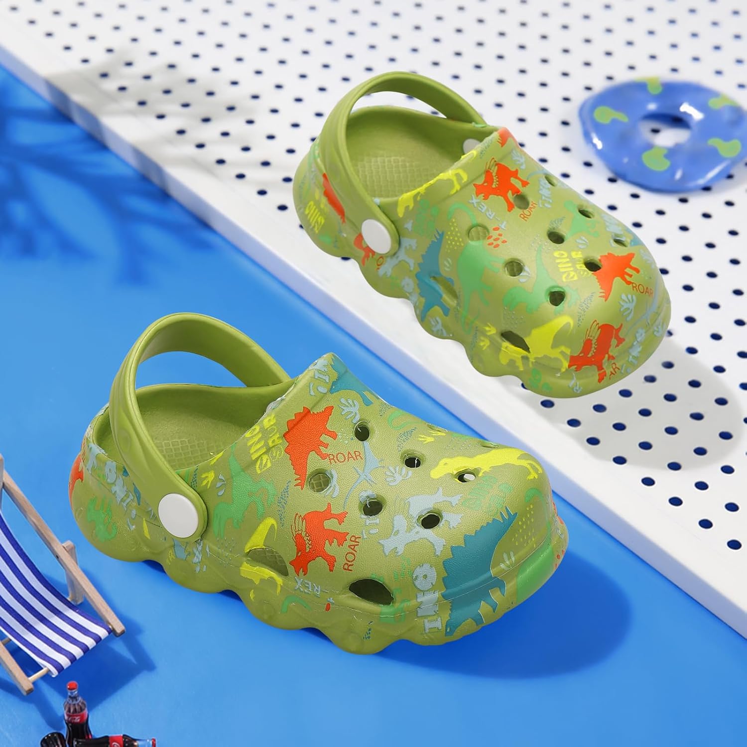 Toddler Clogs Boys Girls Kids Dinosaur Garden Shoes Slip on Sandals Slides Water Summer Shoes for Outdoor Beach Pool - Image 3