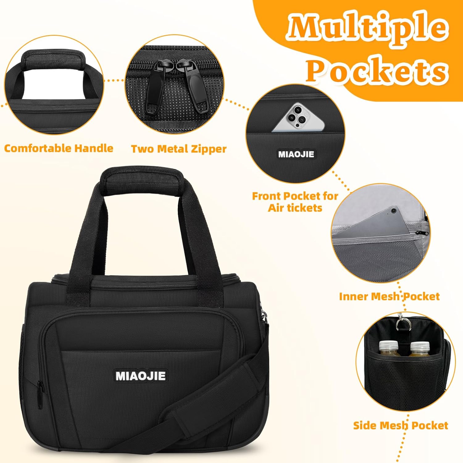 Kids Duffle Bag for Girls Boys, Travel Duffle Bag Kids Travel Bag Weekender Overnight Bag Sports Gym Dance Bag for Girls Boys Teens -14IN Black - Image 3