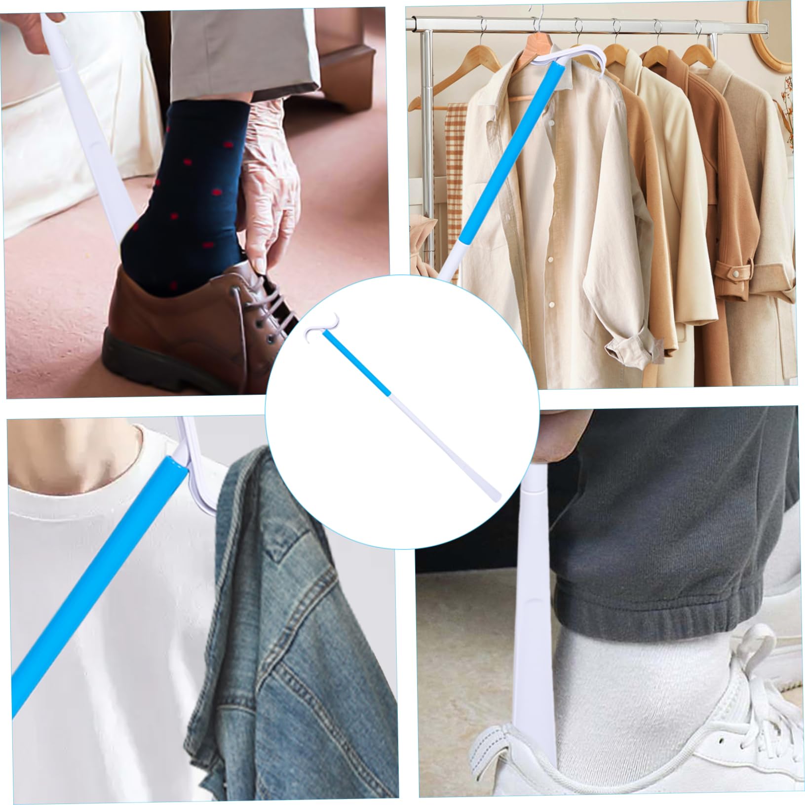 NOLITOY Two-in-one Dressing Stick Portable Sock Lifter for Elderly Disabled Pregnant Comfortable Dressing Aid