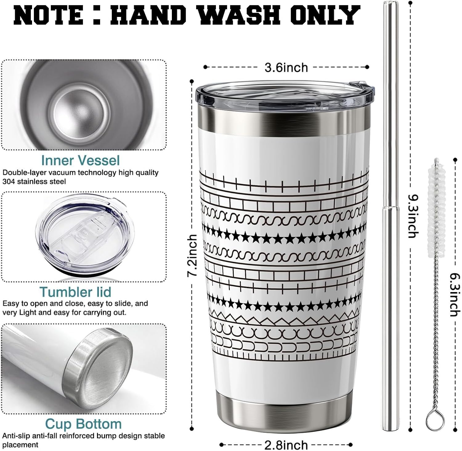 Hidden Message Coffee Mug for Women Men - Funny White Elephant Gifts FTS Tumbler for Coworker, Friends - Novelty Stainless Steel Prank Coffee Cups 20oz Gag Gifts with Straw White