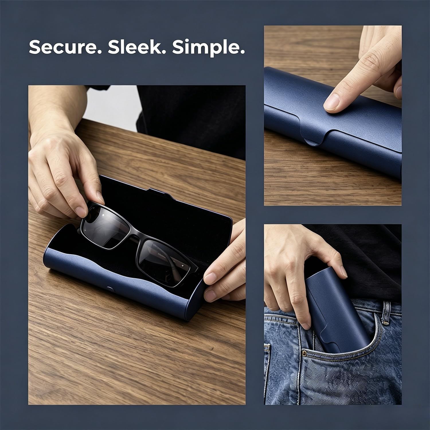 Philley Eyeglasses Case Aluminum Ultra-Light Hard Myopia Glasses Case