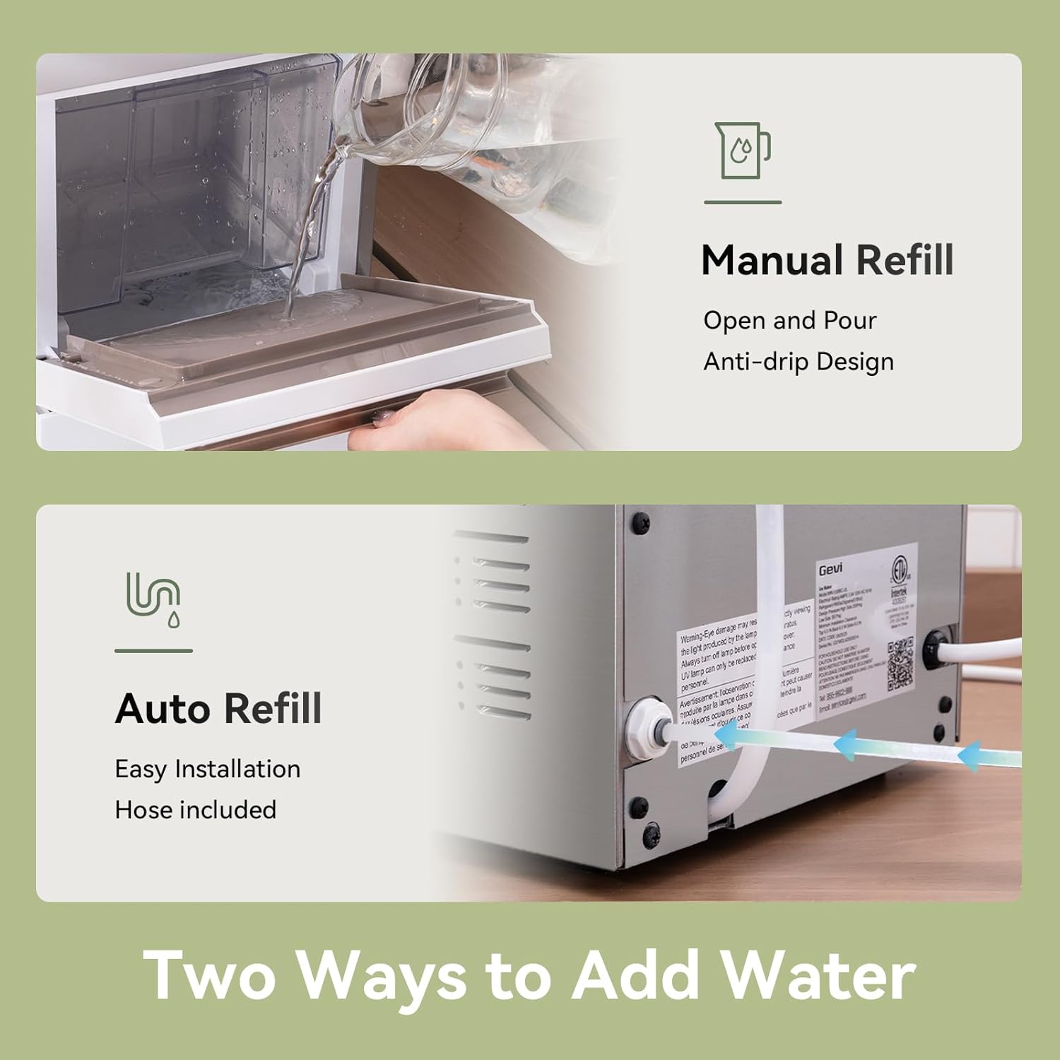 Gevi Nugget Ice Maker Countertop 40lbs/24H, Pebble Ice Machine with Programmable Timer,Self-CleaningChewable Pellet Ice for Home, Kitchen,Office,Gift