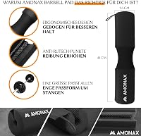 Amonax Súlyzórúd Védőpárna Szett - Extra Vastag Nyakvédő Párna Hip Thrust és Guggolás Gyakorlatokhoz - Fekete 3 az 1-ben Edzőtermi Kiegészít 2