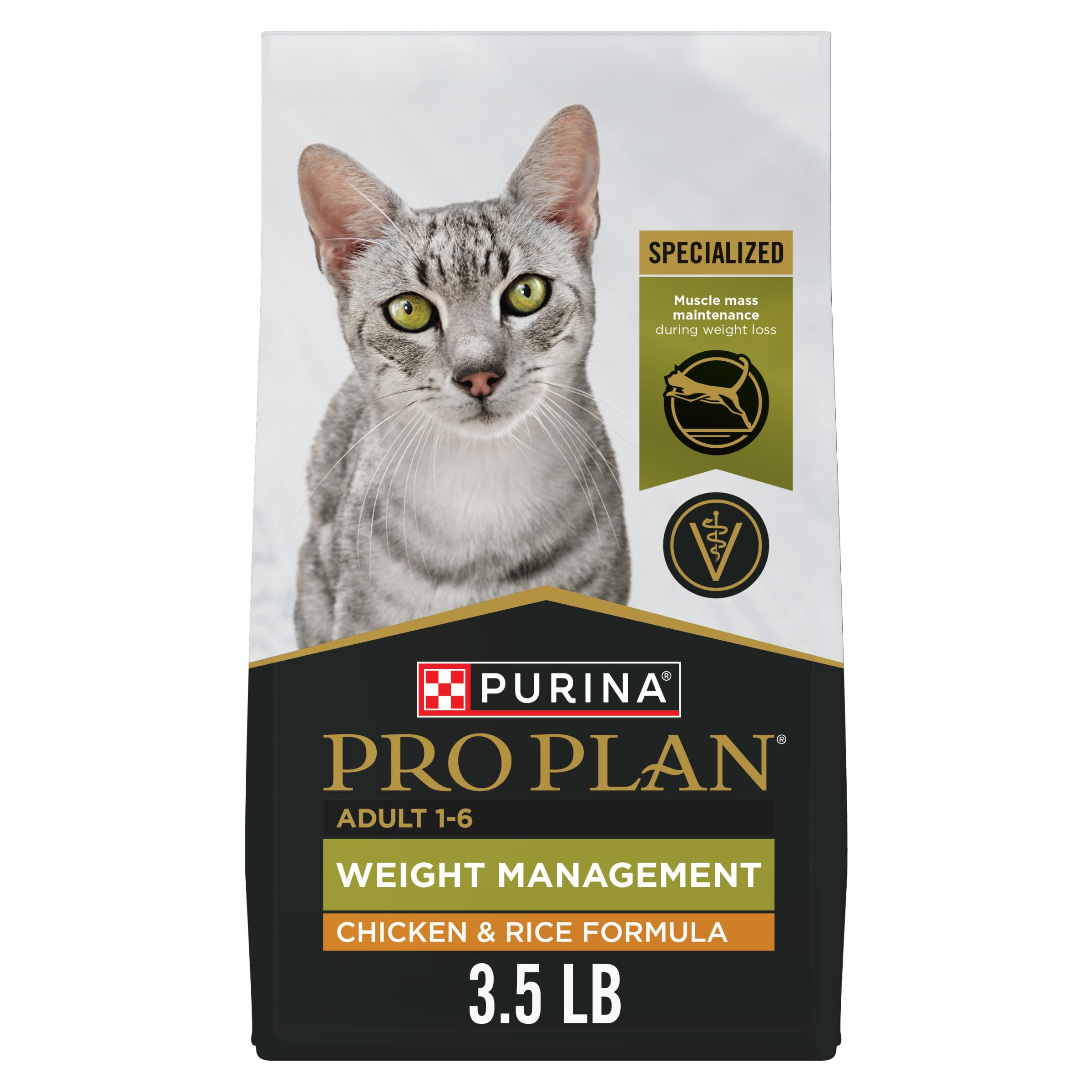 Purina Pro Plan Weight Control Dry Cat Food, Chicken and Rice Formula - 3.5 lb. Bag