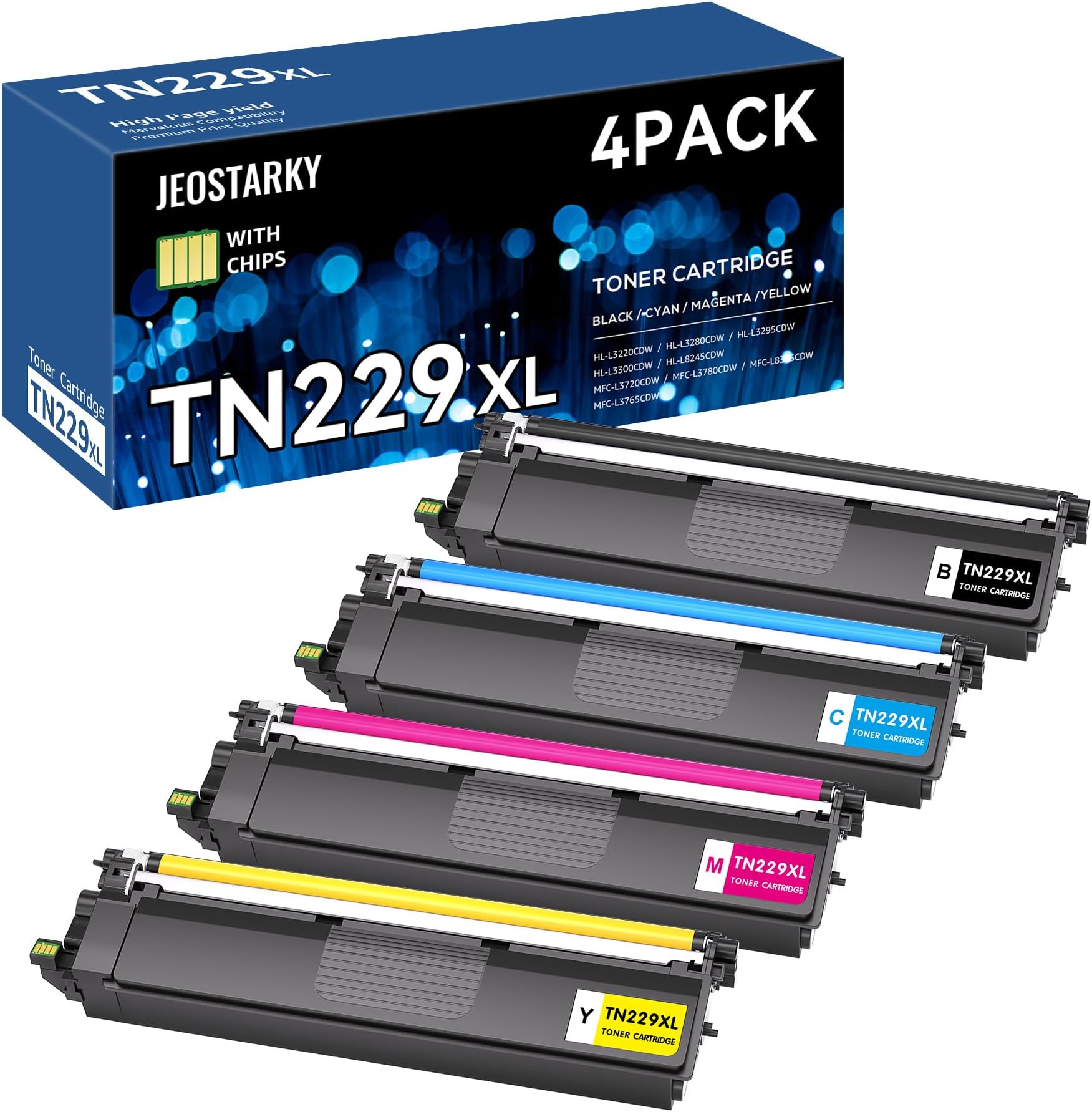 TN229XL TN229 Toner Cartridge High Yield Replacement for Brother TN229 TN229XL Toner Compatible with Brother MFC-L3780CDW MFC-L3720CDW HL-L3280CDW HL-L3220CDW HL-L3300CDW HL-L3295CDW Printer