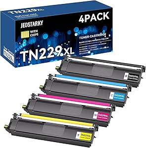 CMADJT Cartucho De Tóner Compatible TN229 De 4 Colores De Repuesto Para Brother TN229XL Para Impresora Brother HL-L3220CDW HL-L3280CDW HL-L3295CDW MFC-L3760CDW MFC-L8395CDW DCP-L3560CDW,Black-1Pack