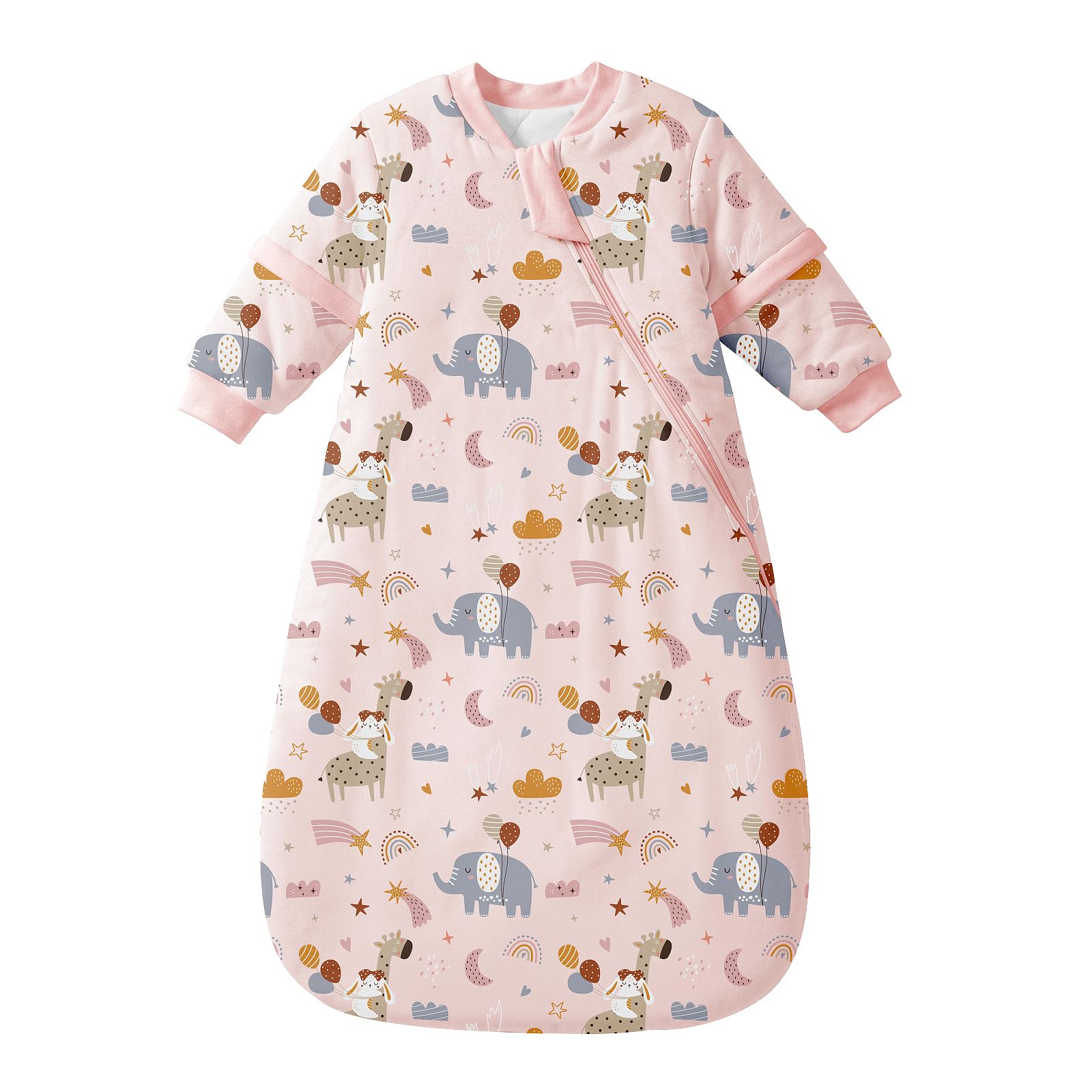 MIKAFEN Baby Sleeping Bag,Removable Sleeves, 3.5 Tog,0-6 Months