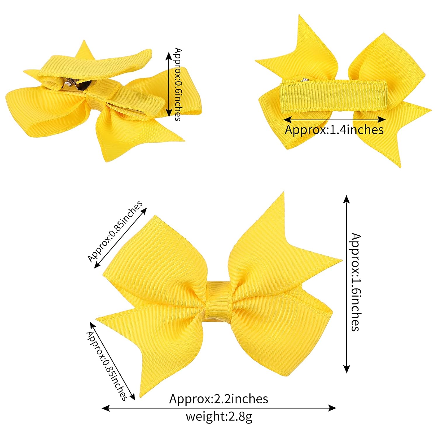 doboi 80PCS 2'' Baby Girls Fully Lined Grosgrain Boutique Solid Color Ribbon Mini Hair Bows Clips for Teens Infants Kids Toddlers Newborn Children Set of 40 Pairs