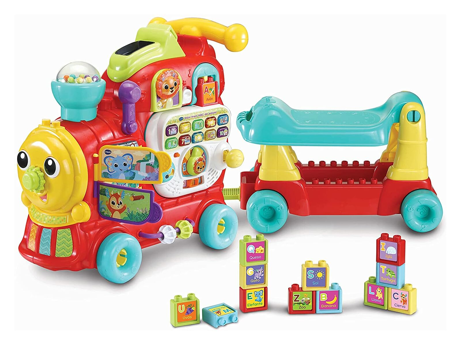 VTech - Maxi ABC Train for Walking, Walker, Pushchair and Walker - Baby Toy +1 Year - Multicolor, ESP Version (3480-547822)