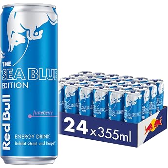 Red Bull Energy Drink Sea Blue Edition - 24 x 355 ml - Drinks with Juneberry Flavour Disposable 24 x 355 ml