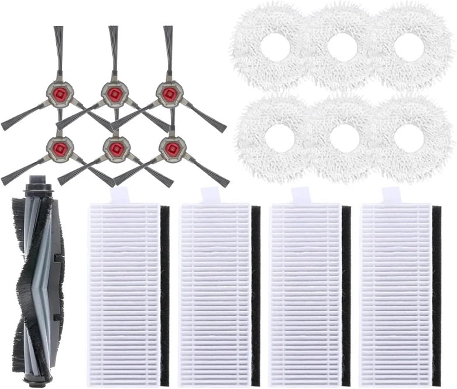 Compatible for Ecovacs Deebot OZMO K10 N9+Compatible for Yeedi DVX46 Sweeping Robot Vacuum Cleaner Parts Hepa Filter Mop Cloth Side Main Brushes Cover (Color : Set 2)
