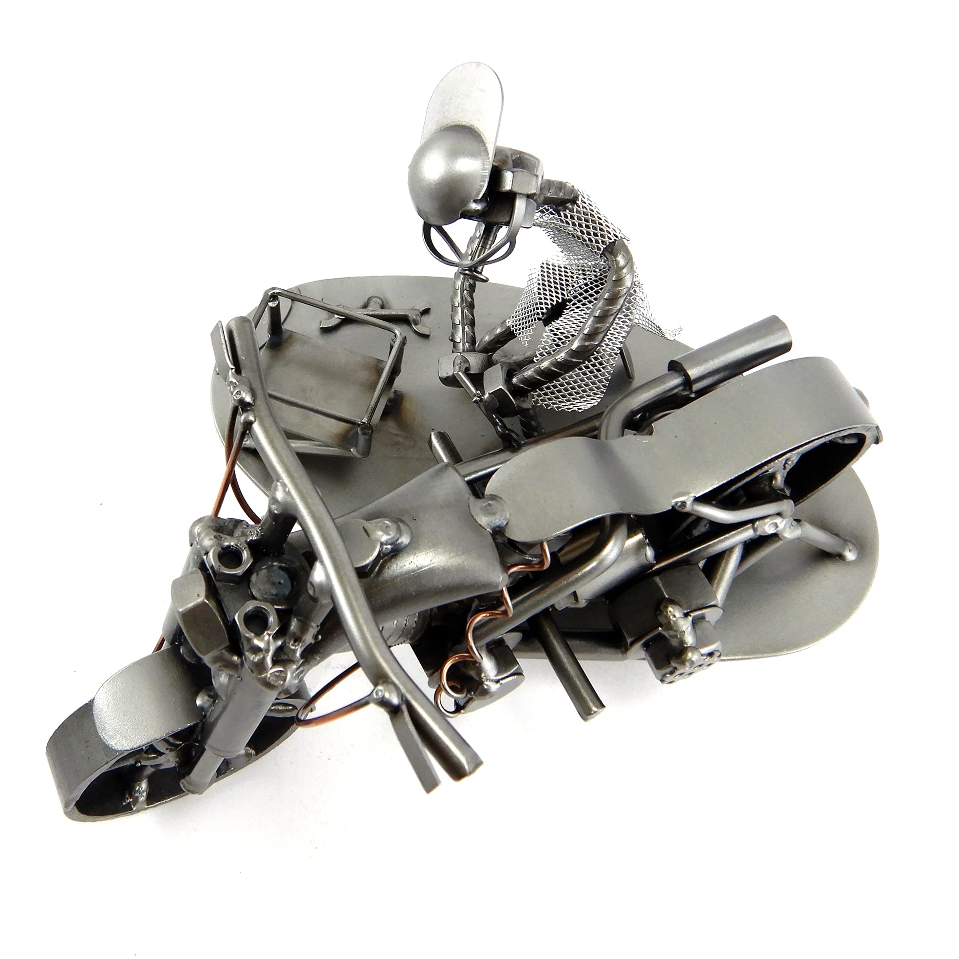 MECCANICO MOTO IN METALLO CON VITI BULLONI CHIODI DI METAL IDEA - IDEA REGALO ORIGINALE - 100% ARTIGIANALE - MADE IN ITALY - PERSONALIZZABILE