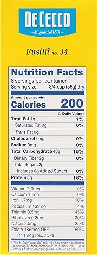 Vista 66 de De Cecco Farfalle - Pasta No. 93, 16 onzas, auténtica, de secado lento, hecha con trigo duro, pasta versátil para salsas y recetas, fabricada