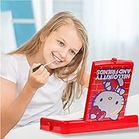 Vista 9 de Hello Kitty and Friends Beauty Vanity Set with Light-Up Mirror, Includes Lip Gloss, Eyeshadow, Blush, Brushes, Nail Polishes, AA Batteries Not