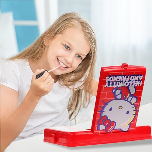 Miniatura 9 de Hello Kitty and Friends - Juego de tocador de belleza con espejo iluminado, incluye brillo de labios, sombra de ojos, rubor, cepillos, esmaltes de