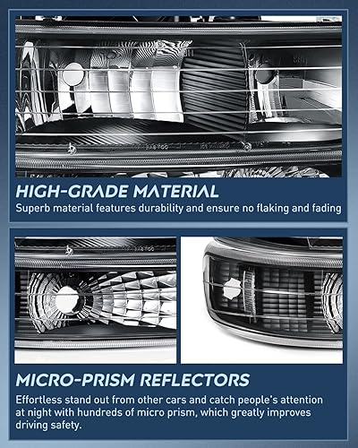 Miniatura 4 de Faros delanteros Nilight - Juego de repuestos de faros para montar en el parachoques para Chevy 1999 2000 2001 2002 Silverado Avalanche 1500 1500HD