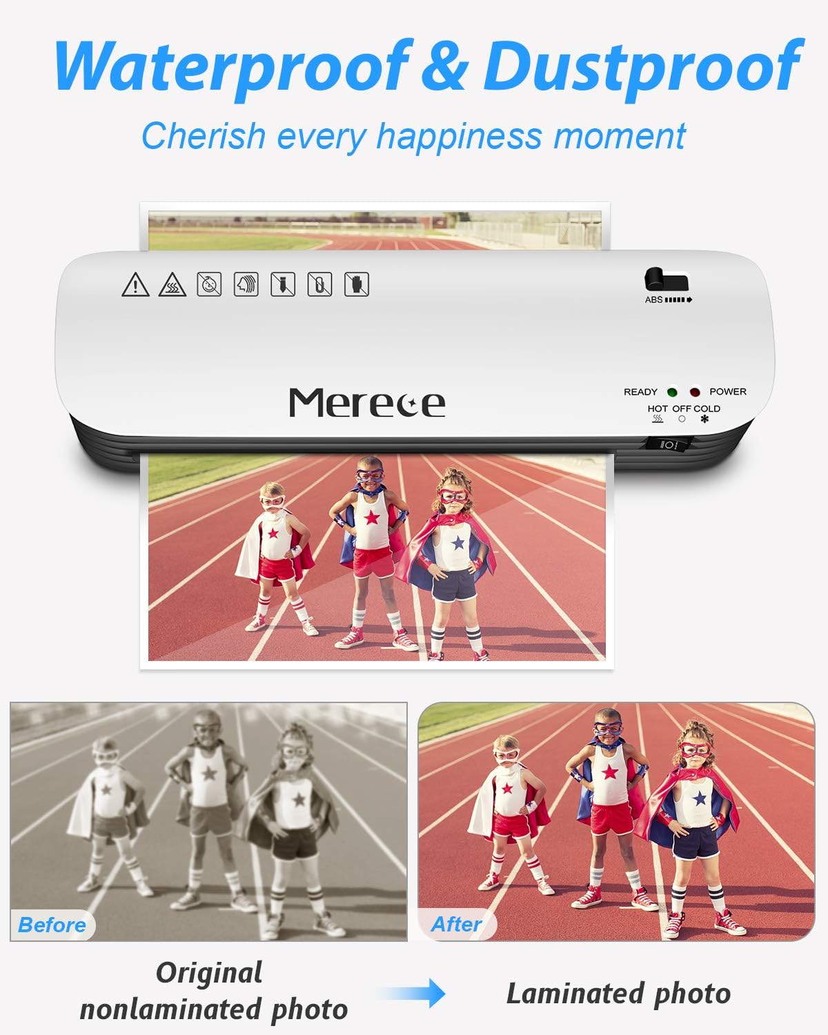🔥 Hot Deals Merece Laminator - 4 in 1 A4 Thermal Laminator Machine, Personal Laminator for Home Use School Teachers Office Card Classroom, 9 Inches Small Hot Cold Lamination Machine with 30 Laminating Pouches