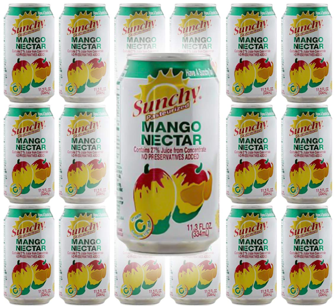 Sunchy Mango Nectar, Made In The USA, 12 Oz Can (Pack of 18, Total of 216 Fl Oz)