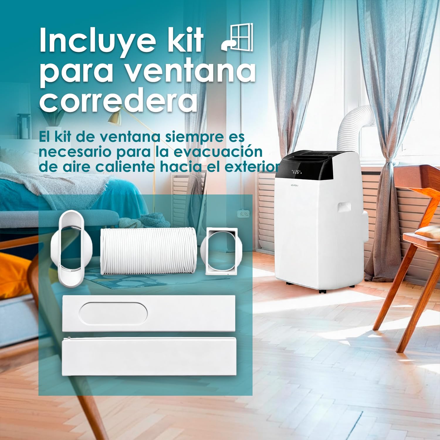 Daitsu Alisios Premium APD12FCX Aire Acondicionado Portátil con Bomba de Calor WiFi 3009 Frigorías
