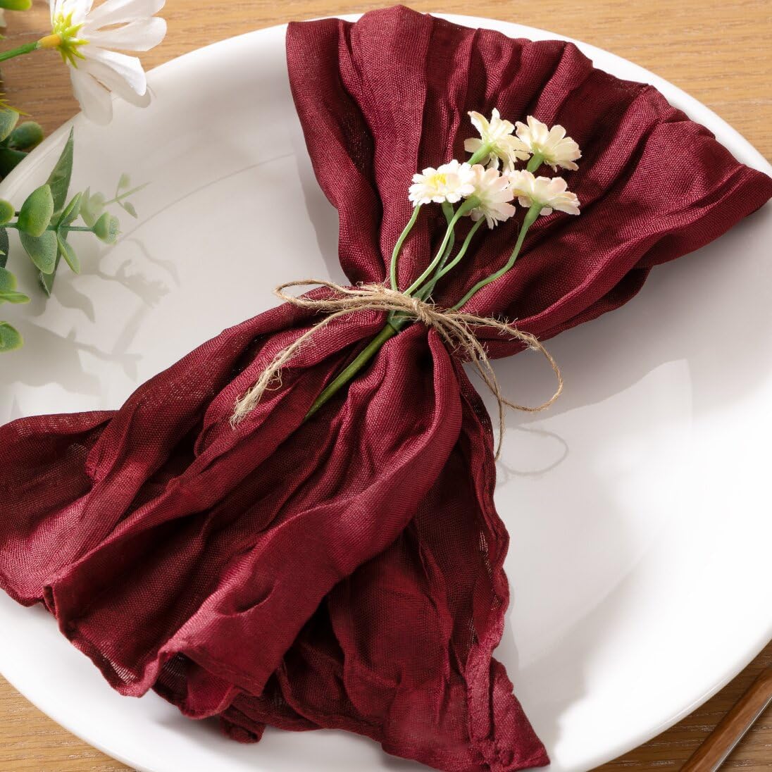 60pcs Dusty Pink Easter Cheesecloth Napkins Spring Washable Boho Rustic Gauze Table Cloth Napkins Bulk 21x21 Inches for Wedding Party Bridal Baby Shower Birthday Table Decor