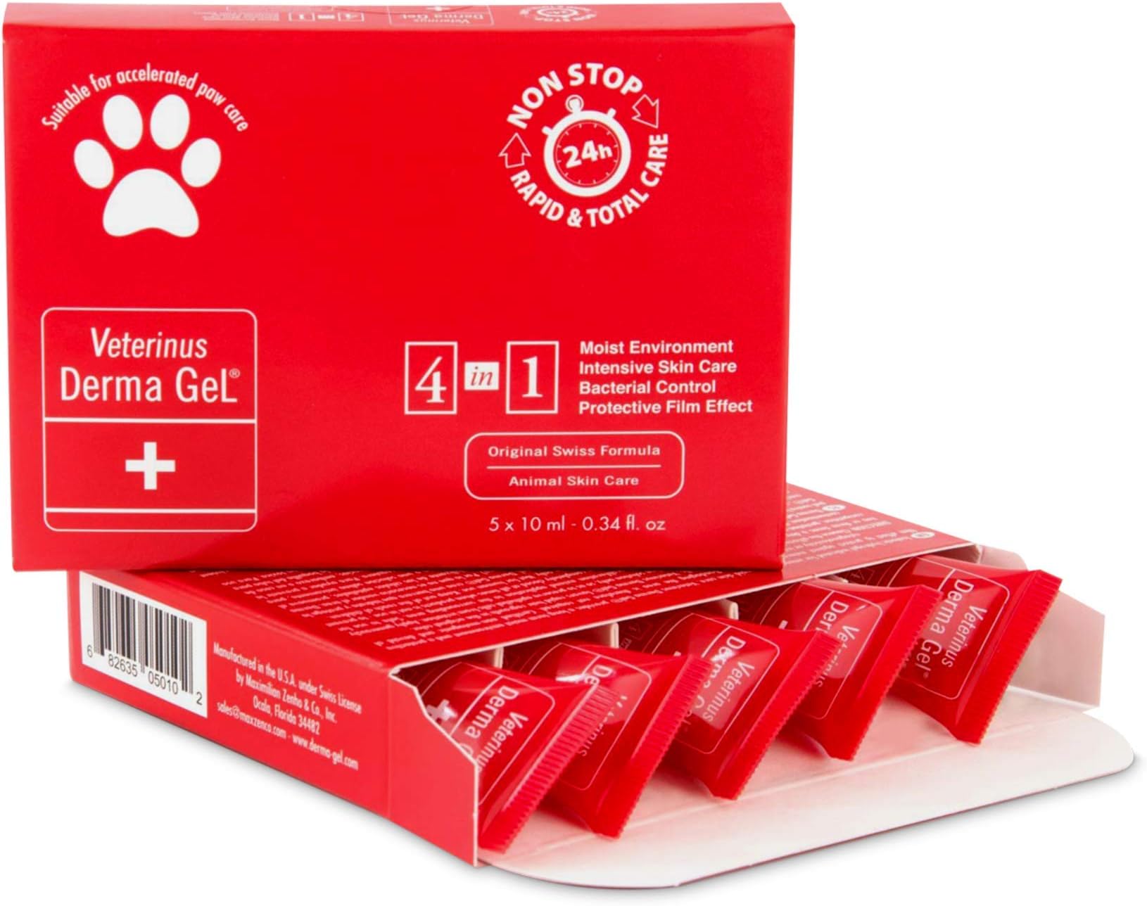 Veterinus Derma GeL® PAW Care Pack with 5 x MINI Tubes 10mL - 0.34 fl.oz. - CAT Safe Non Toxic Contains: Freeze Dried Lavender extr. (no Essential Oil)