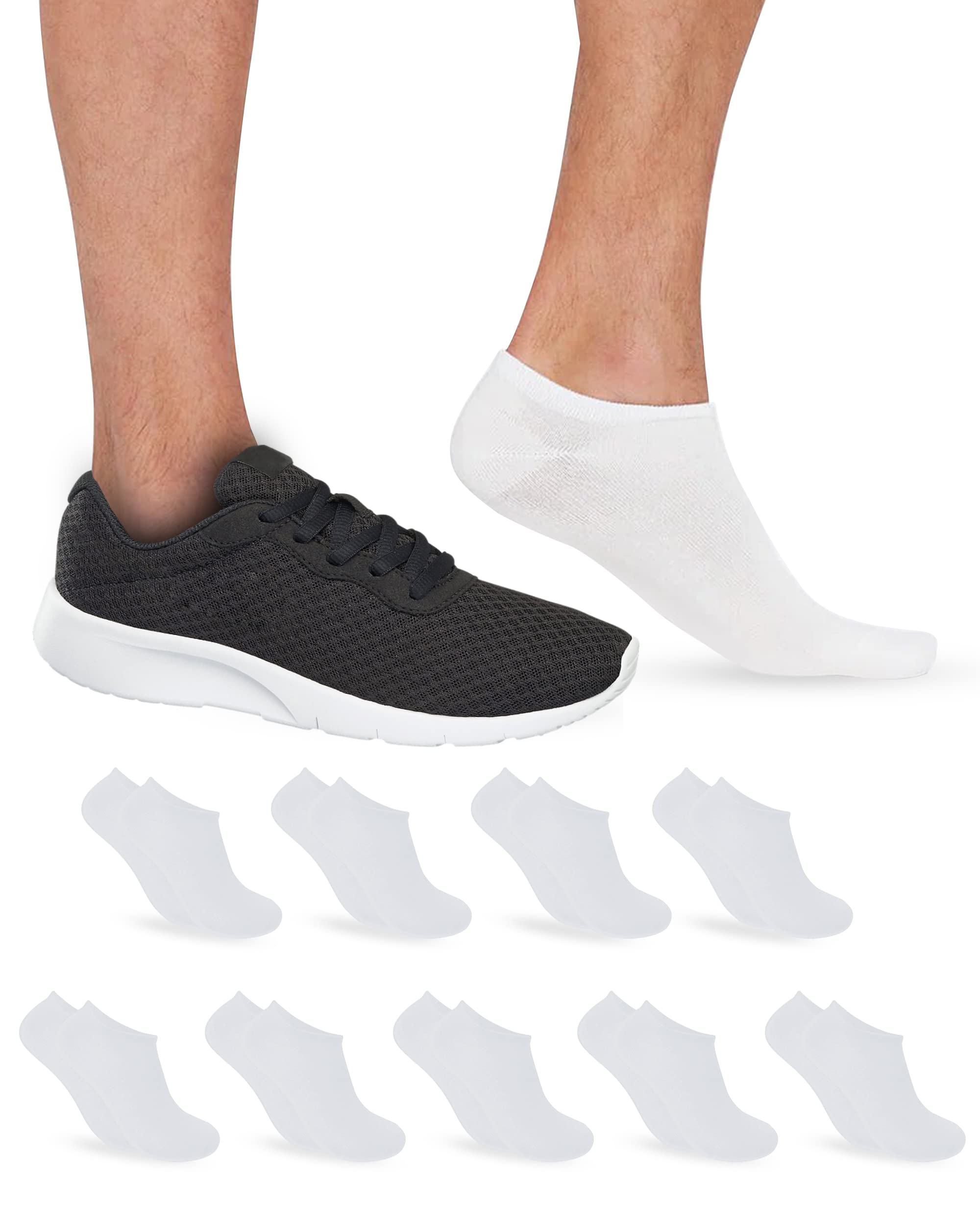 POPYS 9 Pares Calcetines cortos Unisex de Algodón con 200 Hiladas | Calcetines cortos Hombre | Calcetines cortos Mujer | Calcetines tobilleros Mujer | Calcetines tobilleros Hombre