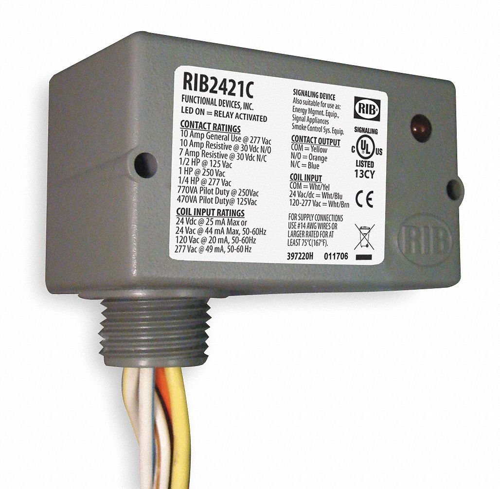 Enclosed Pre-Wired Relay, 10A@30VDC, SPDT