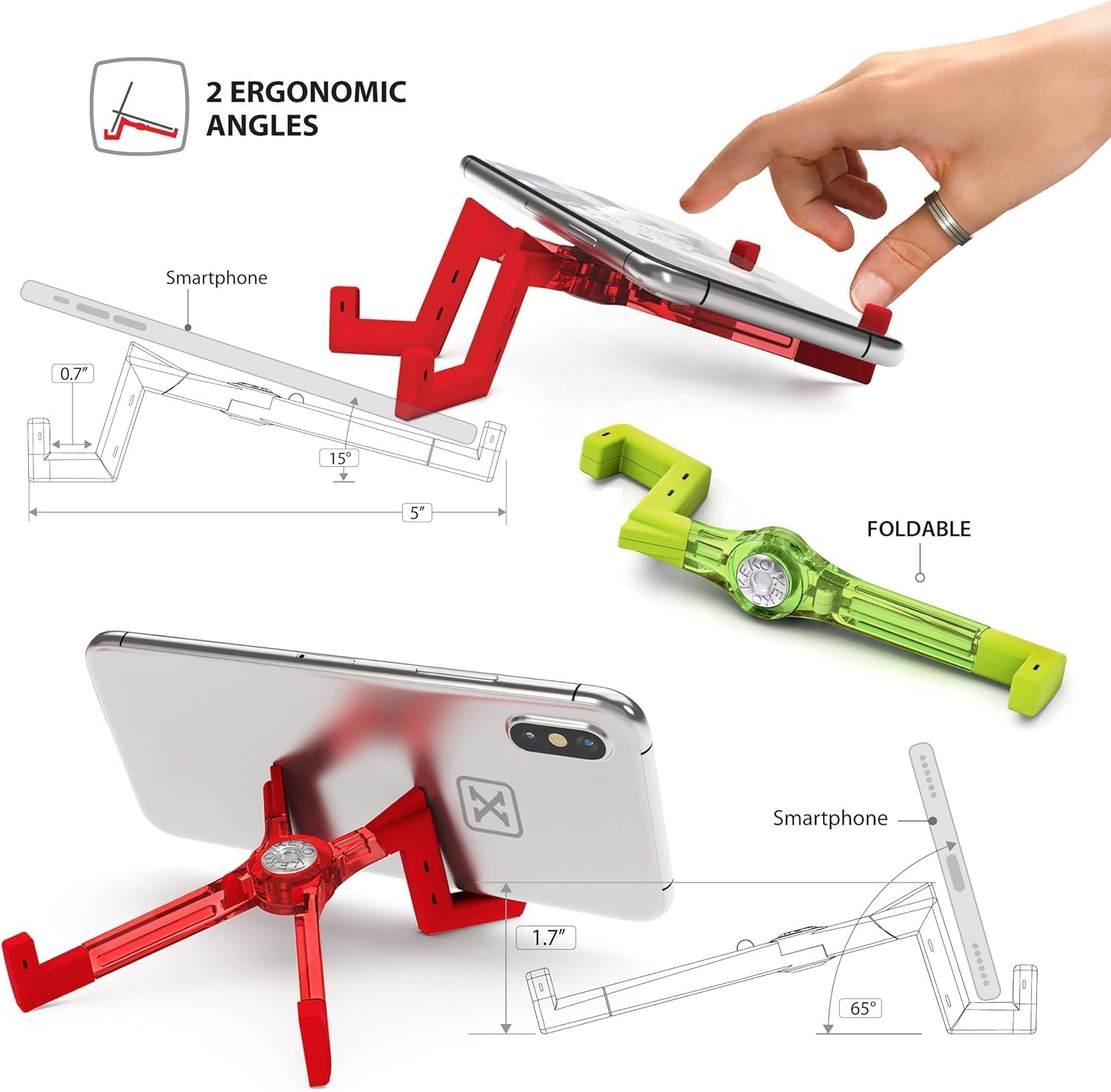 KEKO Universal Cell Phone Stand - Folding Holder Compatible with All Smartphones Including iPhone and Android image 2
