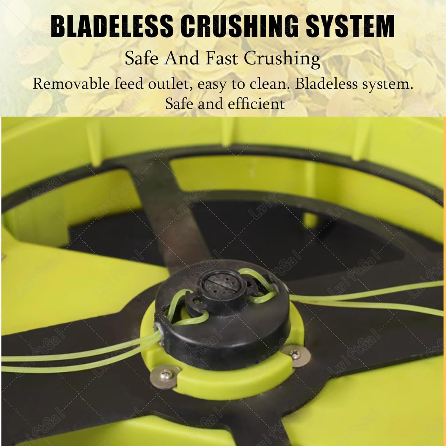 Electric Leaf Mulcher Compost Shredder, Garden Leaf Crusher with Wheels and Storage Bag,8000 RPM Electric Chipper,for Yard Cleanup, Composting Standardconfiguration