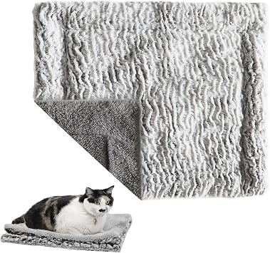 Self Warming Cat Mat, Thermal Pet Blanket, 60x50x5cm/23.62x19.69x1.97 inches Non-Slip Heated Bed for Small Dogs, Kittens, Rabbits for Winter Use in Home, Cage, Couch, Corners