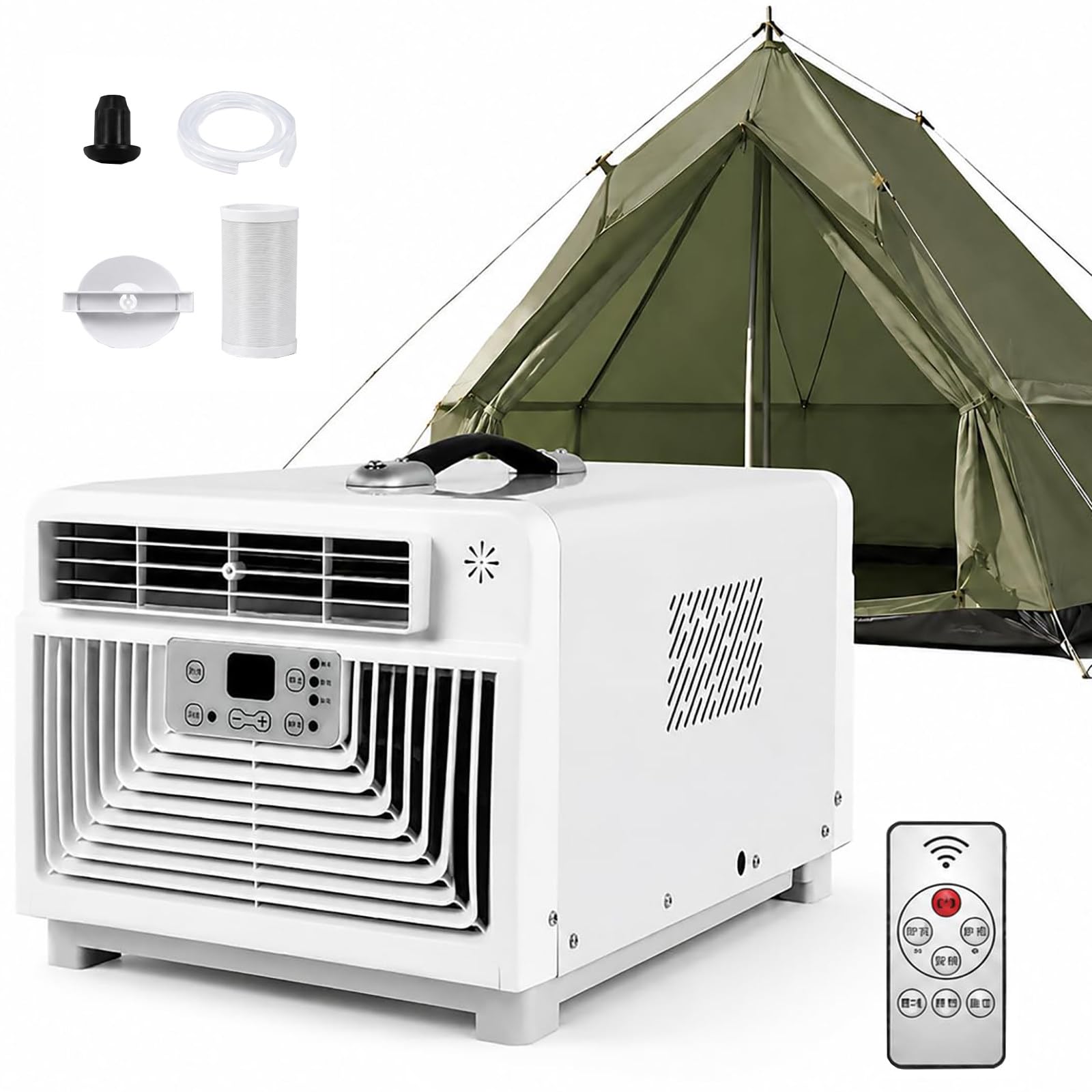 ZHZWwansuGE Portable Camping Air Conditioner, 3400 BTU For Rapid Cooling, 3-In-1 Quiet Air Conditioner, 300w Low Power Consumption, 12-Hour Timer, For Tents, Rvs, And Indoor Use Heating+Cooling